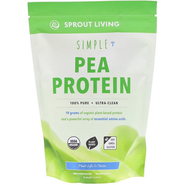 Sprout Living Simple Protein Organic Plant Protein Pea (Unflavored) 1 lb (440g)