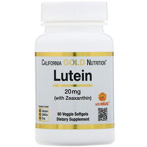 California Gold Nutrition Lutein with Zeaxanthin 20mg 60 Veggie Softgels