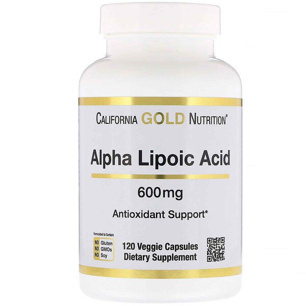 California Gold Nutrition Alpha Lipoic Acid 600mg 120 Veggie Capsules
