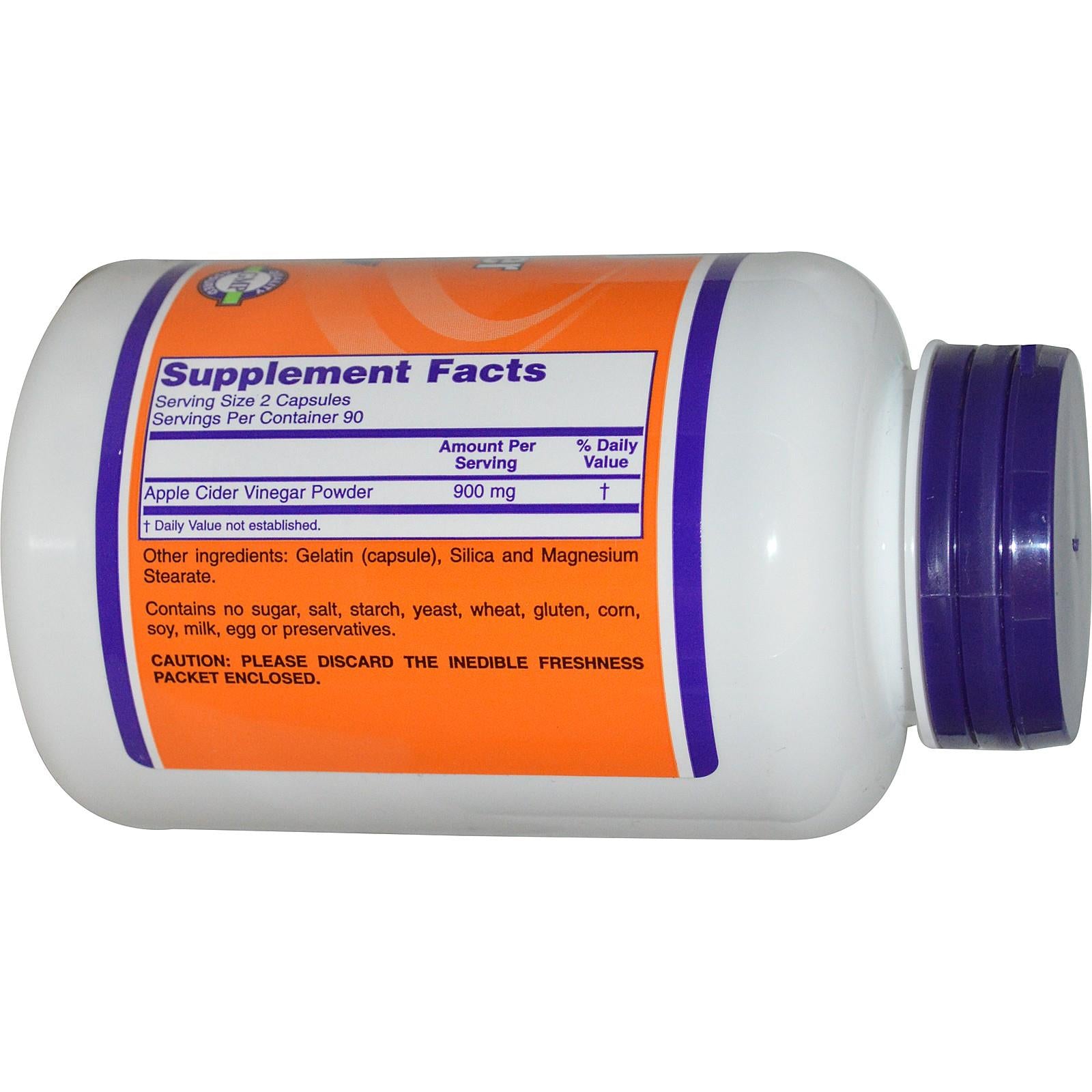 Now Foods Apple Cider Vinegar High Potency 450mg 180 Capsules