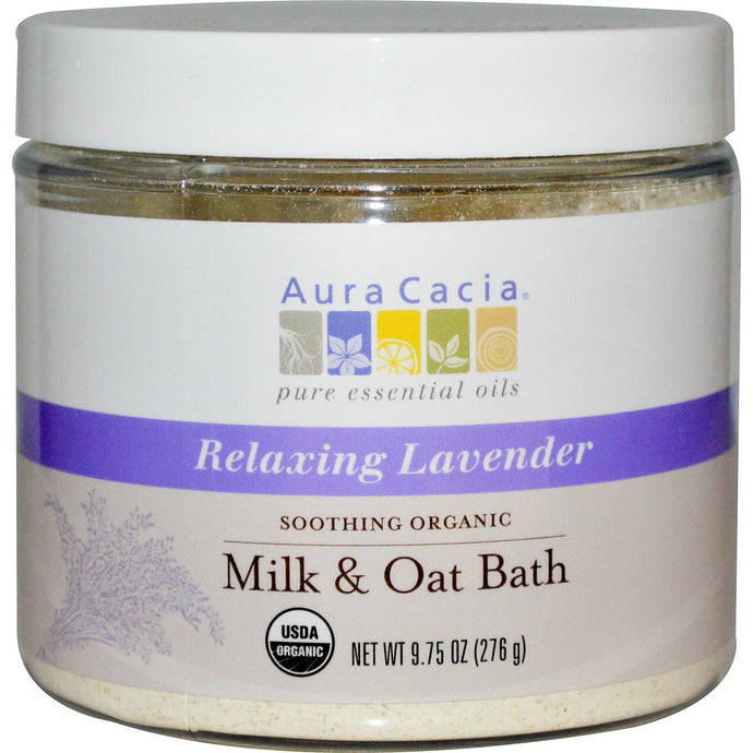 Aura Cacia Soothing Organic Milk & Oat Bath Relaxing Lavender (276g)