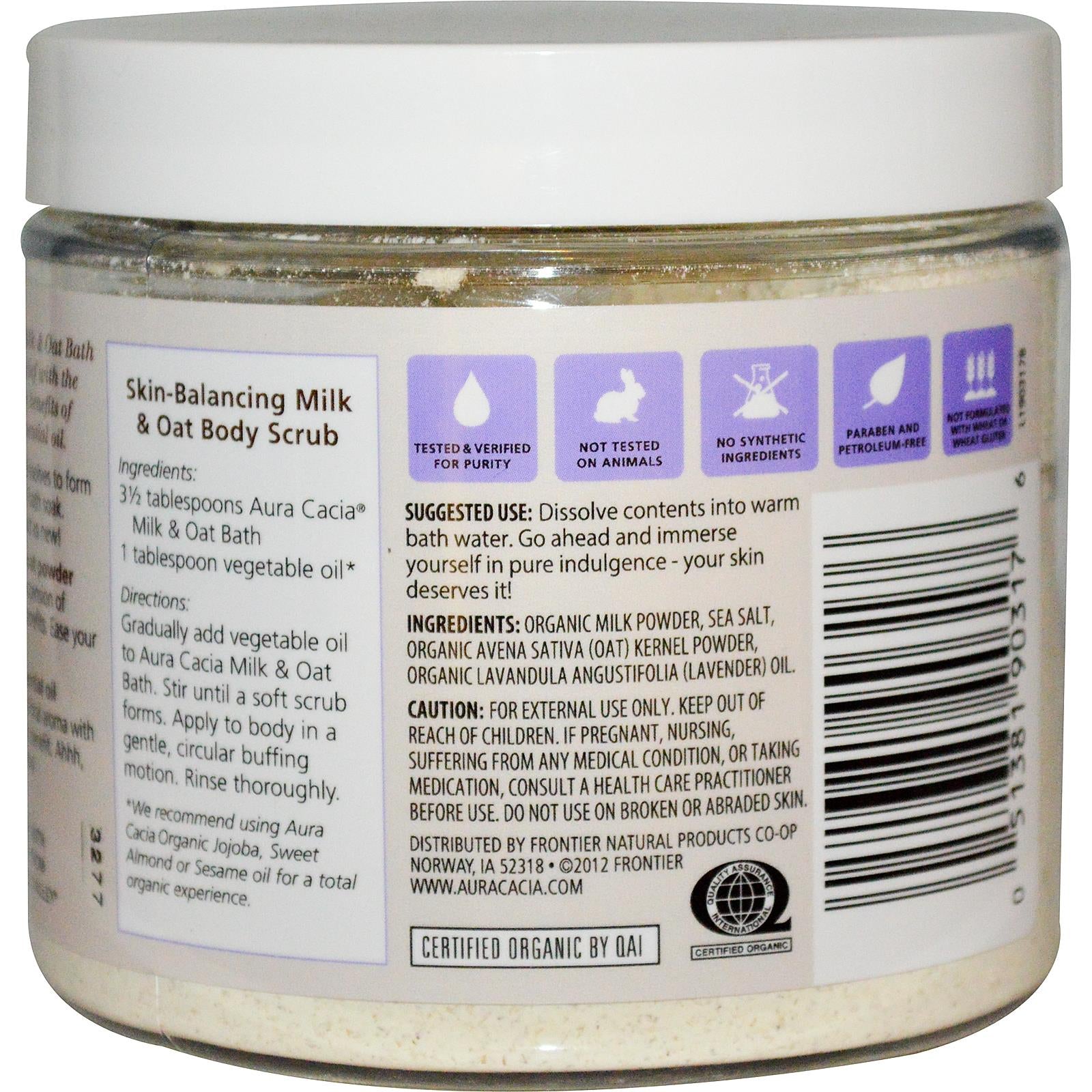 Aura Cacia Soothing Organic Milk & Oat Bath Relaxing Lavender (276g)