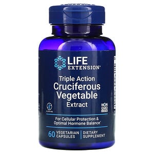 Life Extension Triple Action Cruciferous Vegetable Extract with 25mg Apigenin 60 Vegetarian Caps