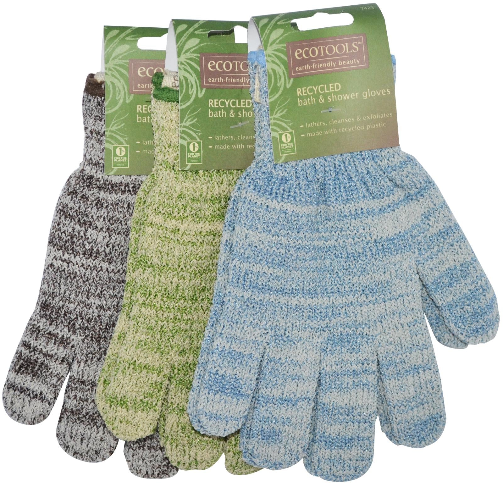 Eco Tools, Recycled Bath & Shower Gloves (1pair)
