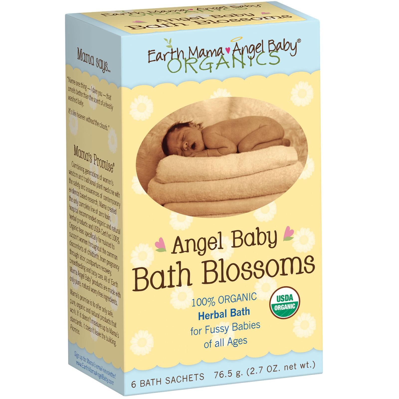 Earth Mama, Angel Baby, Bath Blossoms, Herbal Bath 6 Bath Sachets