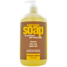 Load image into Gallery viewer, Eo Products, Everyones Soap, Shampoo, Body Wash &amp; Bubble Bath Coconut &amp; Lemon (960ml)