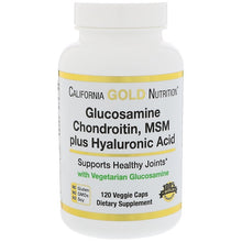 Load image into Gallery viewer, California Gold Nutrition Glucosamine Chondroitin MSM Plus Hyaluronic Acid 120 Veggie Caps
