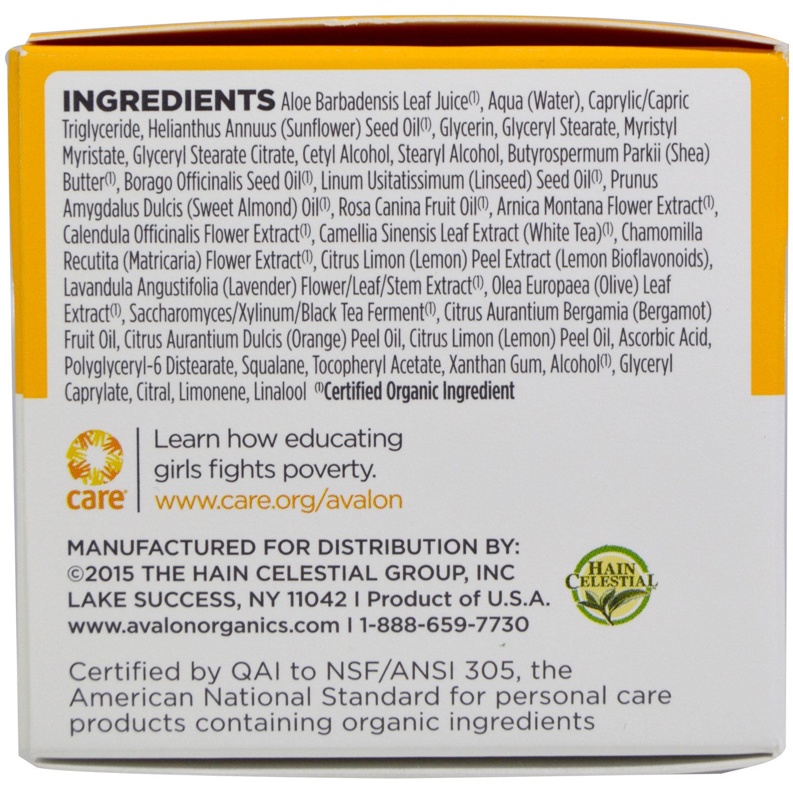 Avalon Organics Intense Defense, With Vitamin C Renewal Cream 2 oz (57g)