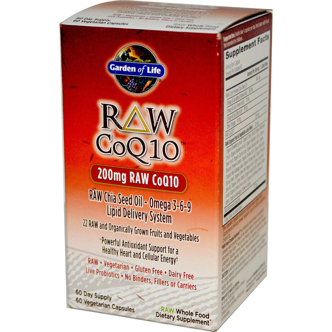 Garden of Life, Raw CoQ10, 200mg, 60 Veggie Caps