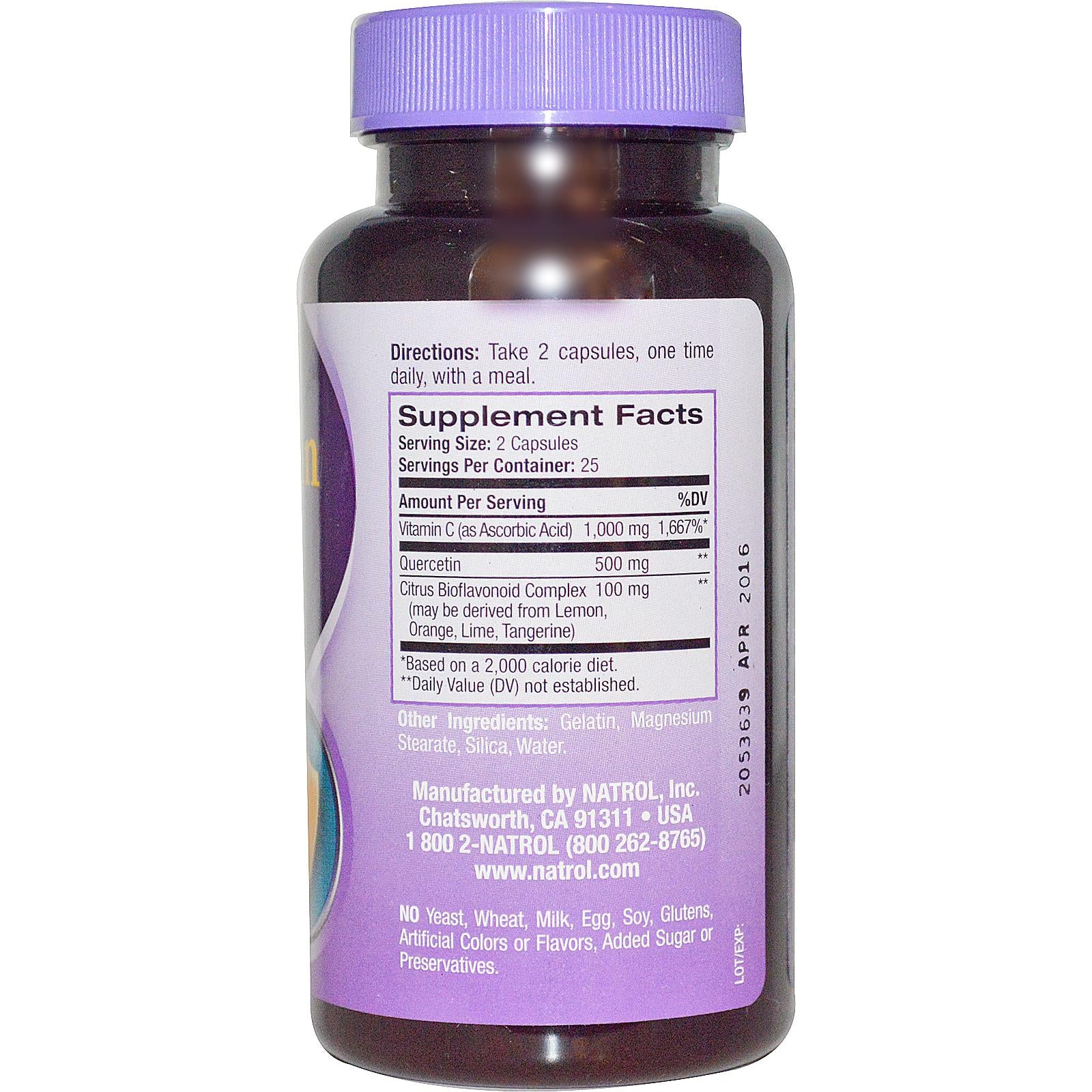 Natrol, Quercetin, 500mg, 50 Capsules, ... VOLUME DISCOUNT