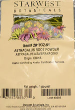 Load image into Gallery viewer, Starwest Botanicals, Astragalus Root Powder (454gm)