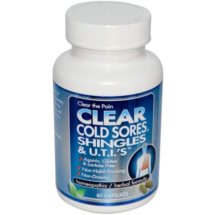 Clear Products, Clear Cold Sores, Shingles & U.T.I's, 60 Capsules