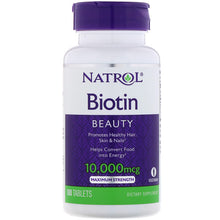 Load image into Gallery viewer, Natrol Biotin Maximum Strength 10000mcg 100 Tablets