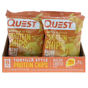Quest Nutrition Tortilla Style Protein Chips Nacho Cheese 12 Bags 1.1 oz (32g ) Each