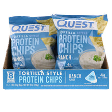 Load image into Gallery viewer, Quest Nutrition Tortilla Style Protein Chips Ranch 8 Bags 1.1 oz (32g ) Each