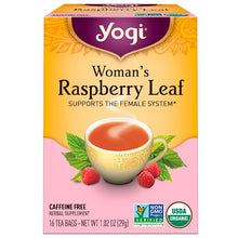 Load image into Gallery viewer, Yogi Tea Woman&#39;s Raspberry Leaf Caffeine Free 16 Tea Bags 1.02 oz (29g)