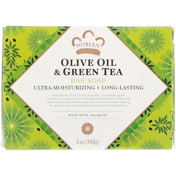 Nubian Heritage Olive Oil & Green Tea Bar Soap 5 oz (142g)