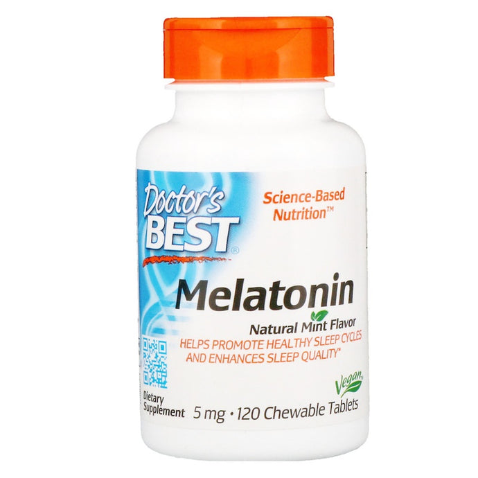 Doctor's Best Melatonin Natural Mint Flavor 5mg 120 Chewable Tablets