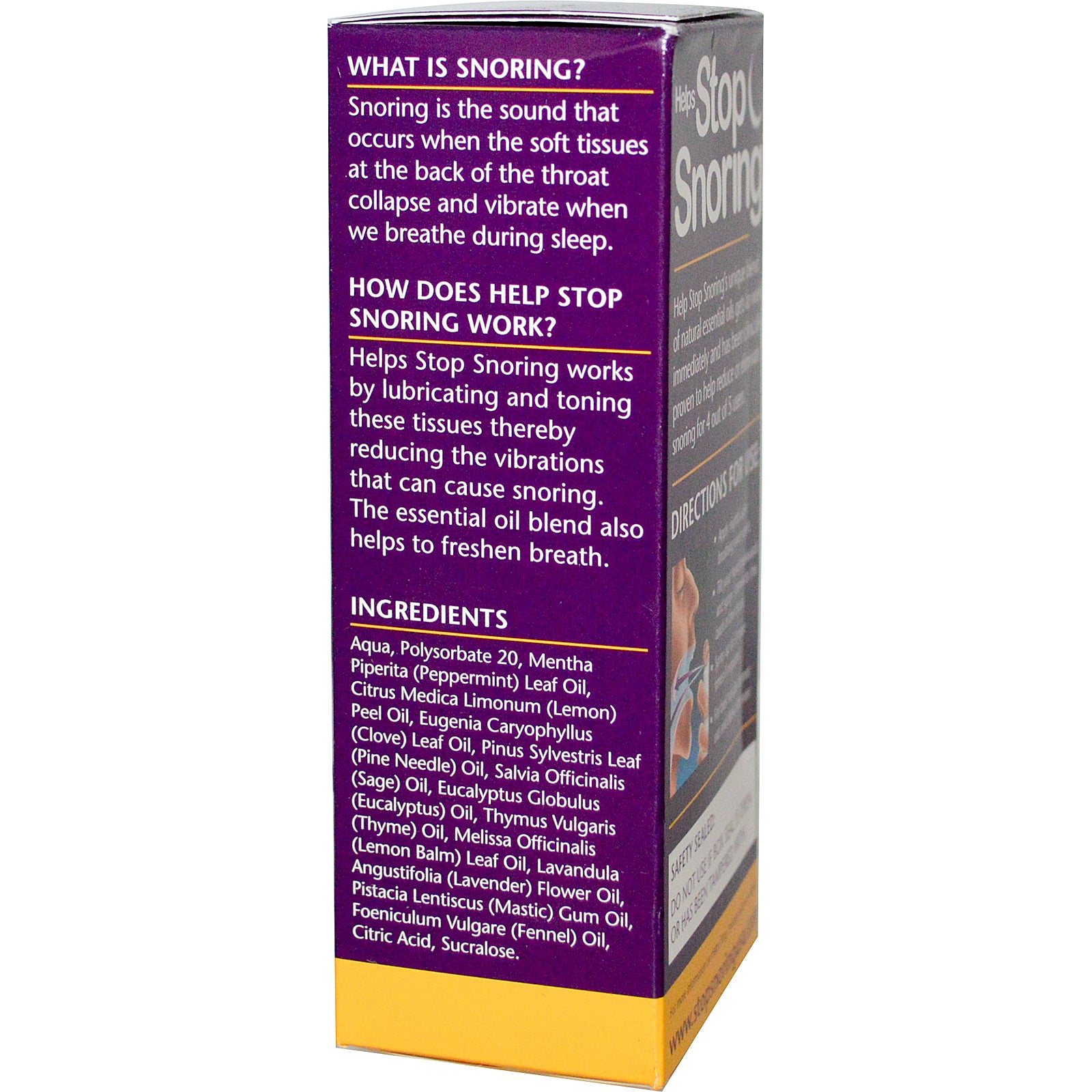 Essential Health Products, Helps Stop Snoring, Throat Spray, 59ml