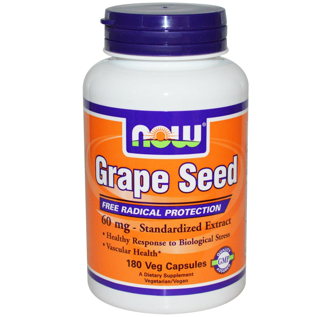 Now Foods, Grape Seed, Standardised Extract, 180 VCaps