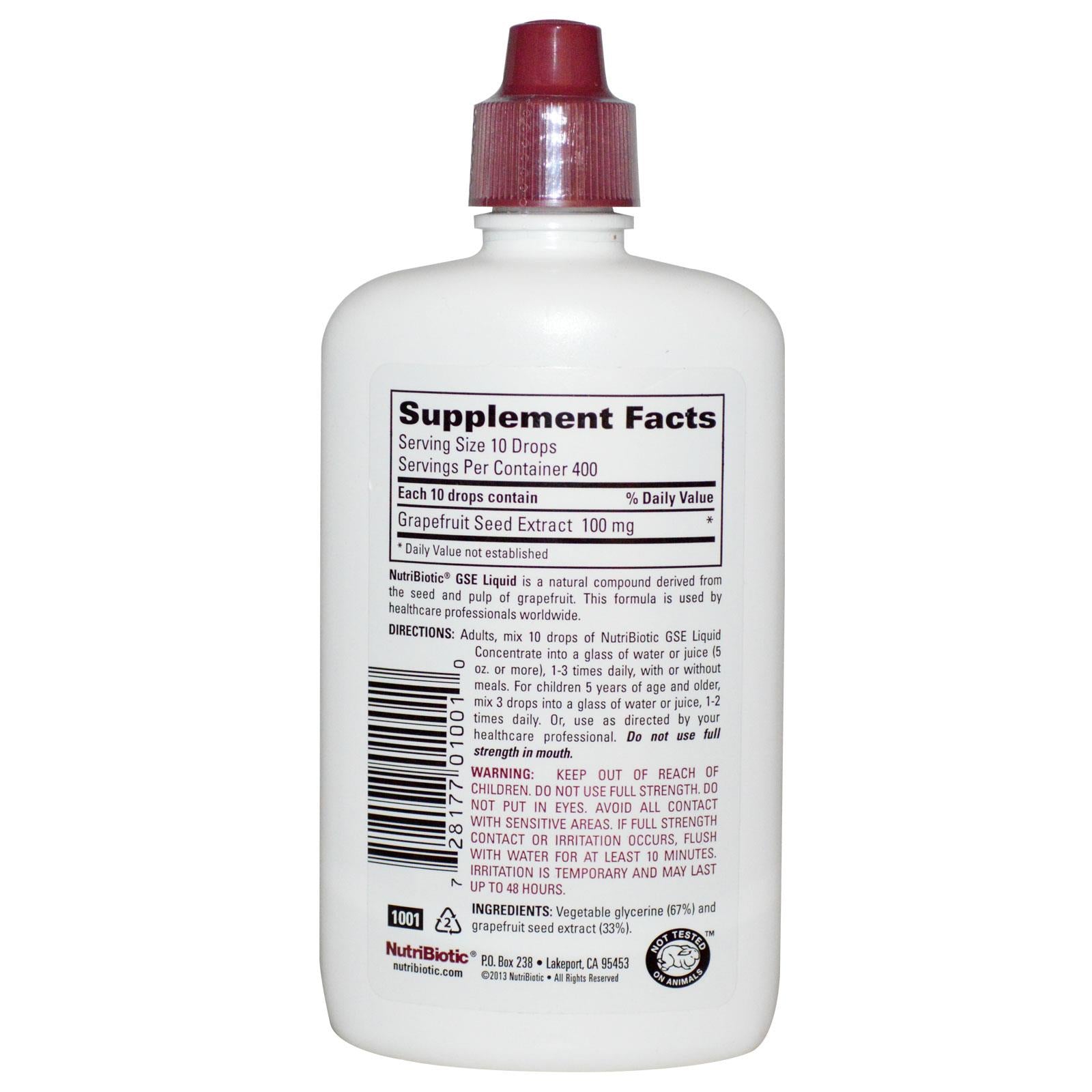 Nutribiotic GSE Grapefruit Seed Extract Liquid Concentrate 118ml