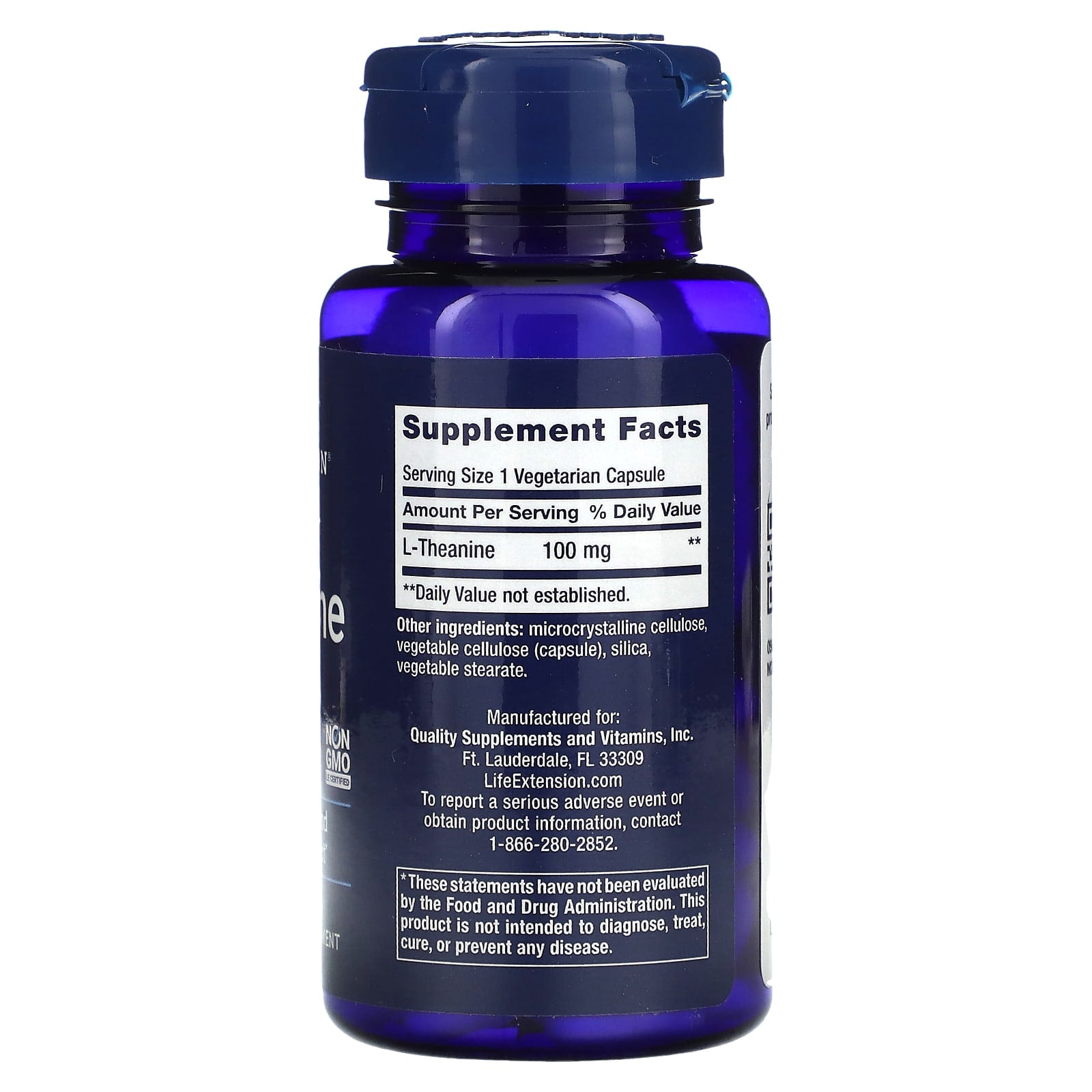Life Extension, L-Theanine, 100 mg, 60 VCaps - Dietary Supplement