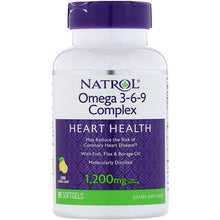 Load image into Gallery viewer, Natrol Omega 3-6-9 Complex Lemon 1,200mg 90 Softgels