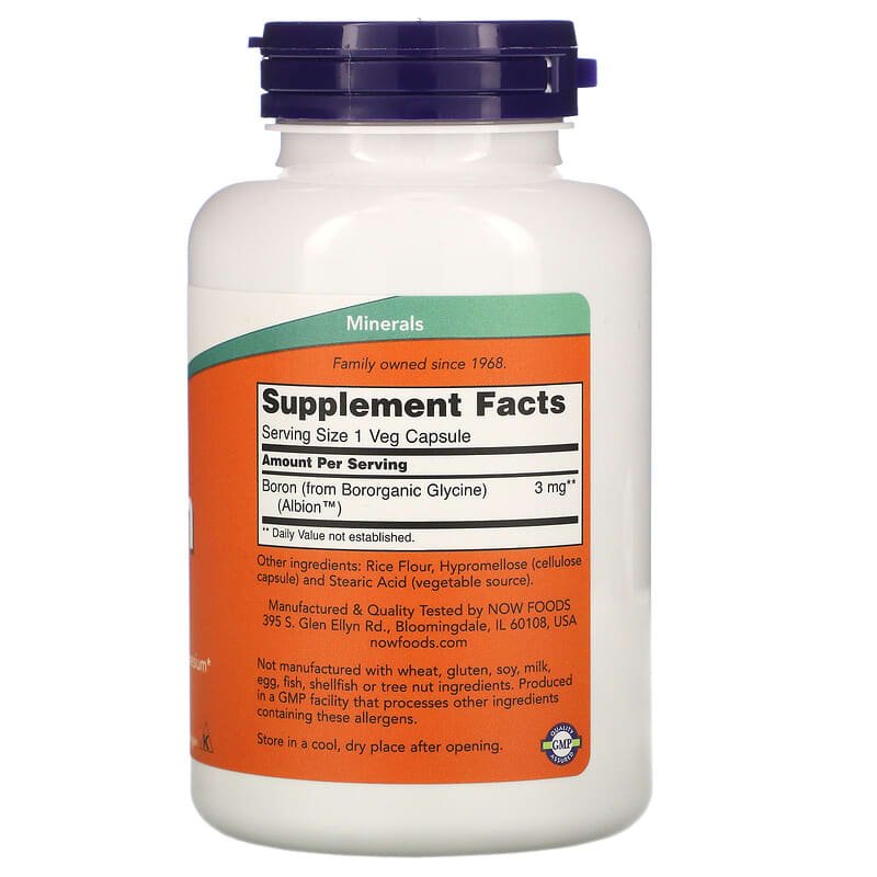 Now Foods Boron 3mg 250 Capsules