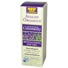 Load image into Gallery viewer, Avalon Organics Revitalising Eye Gel Lavender Luminosity 28 grams