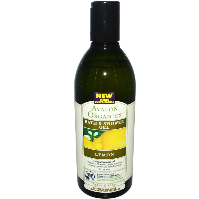Avalon Organics, Bath & Shower Gel Lemon (355ml) - Natural supplements
