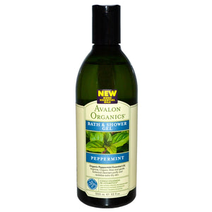 Avalon Organics, Bath & Shower Gel, Peppermint (355ml)