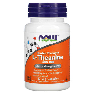 Now Foods L-Theanine Double Strength 200mg 60 Vcaps