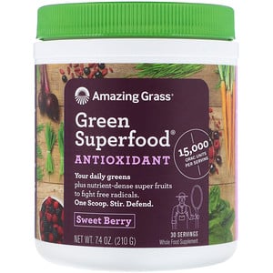 Amazing Grass Green Superfood Antioxidant Sweet Berry 7.4 oz (210g)