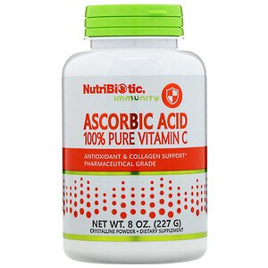 NutriBiotic Immunity Ascorbic Acid 100% Pure Vitamin C Crystalline Powder 8 oz (227g)