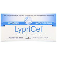 Load image into Gallery viewer, LypriCel Liposomal B Complex Plus 30 Packets 0.2 fl oz (6ml) Each