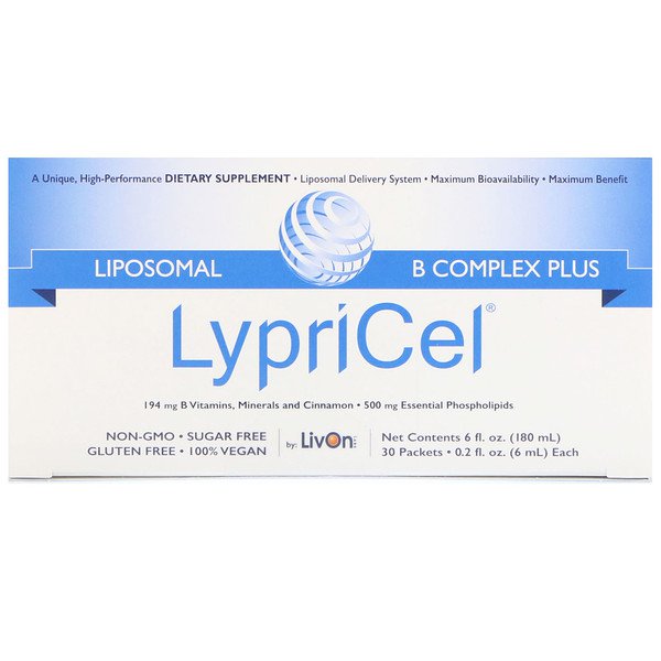 LypriCel Liposomal B Complex Plus 30 Packets 0.2 fl oz (6ml) Each