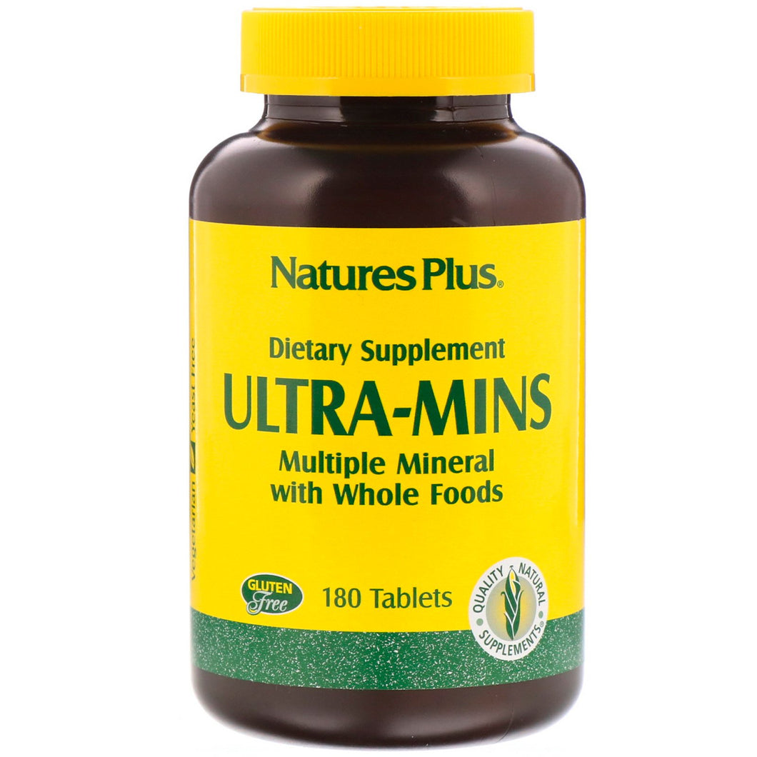 Nature's Plus Ultra-Mins Multiple Mineral with Whole Foods 180 Tablets