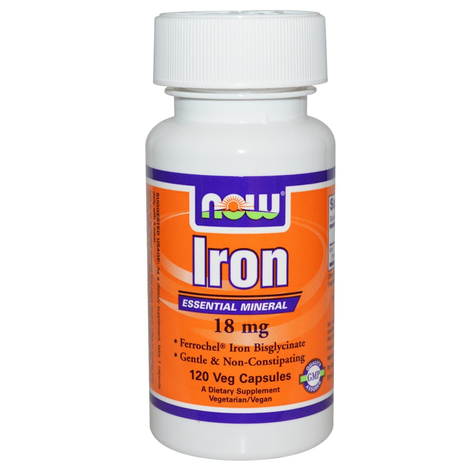 Now Foods Iron 18mg 120 Veggie Caps - Dietary Supplement