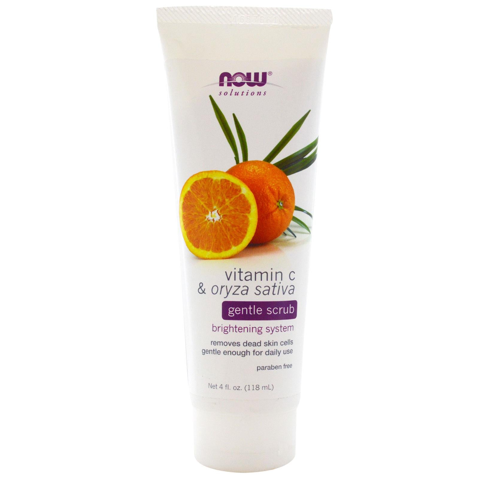 Now Foods, Solutions, Gentle Scrub, Vitamn C & Oryza Sativa, 4 fl oz, 118 ml
