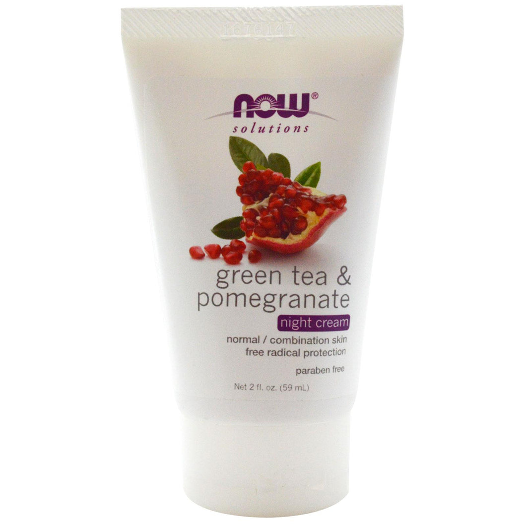 Now Foods, Solutions, Green Tea & Pomegranate, Night Cream, 2 fl oz, 59 ml