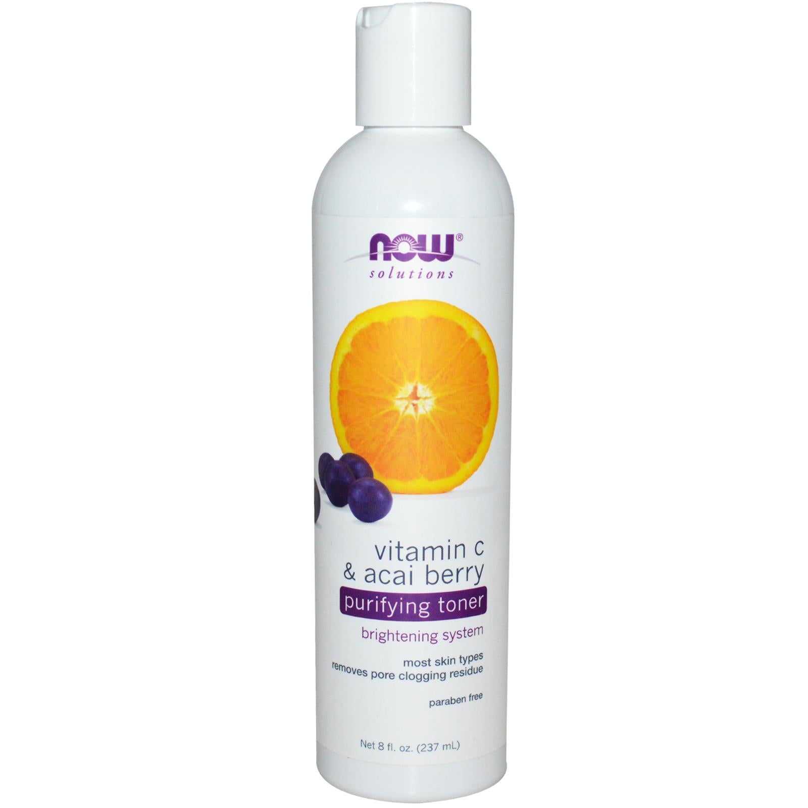 Now Foods, Solutions, Purifying Toner, Vitamin C & Acai Berry, 8 fl oz, 237 ml