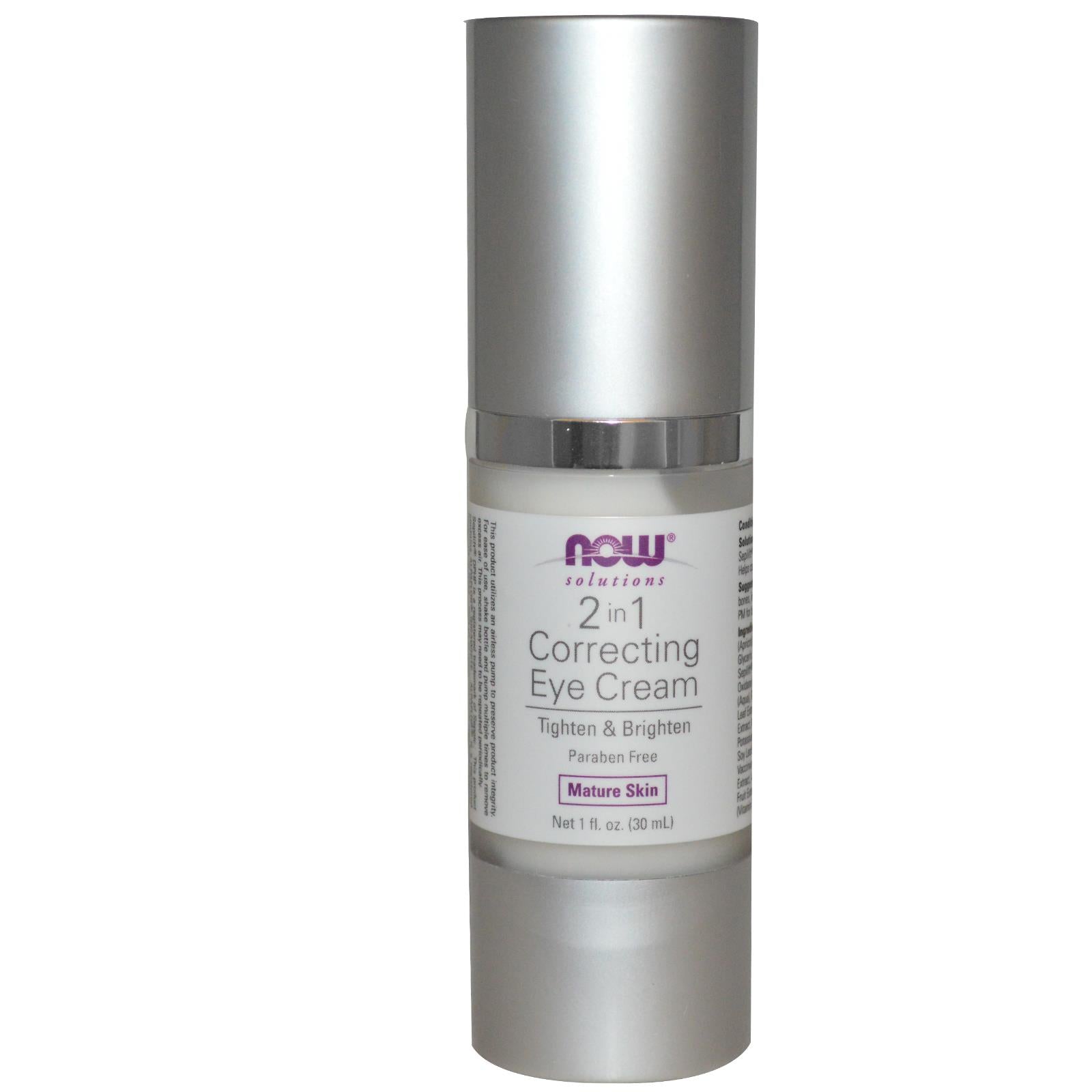 Now Foods, Solutions, 2 in 1 Correcting Eye Cream, 1 fl oz, 30 ml