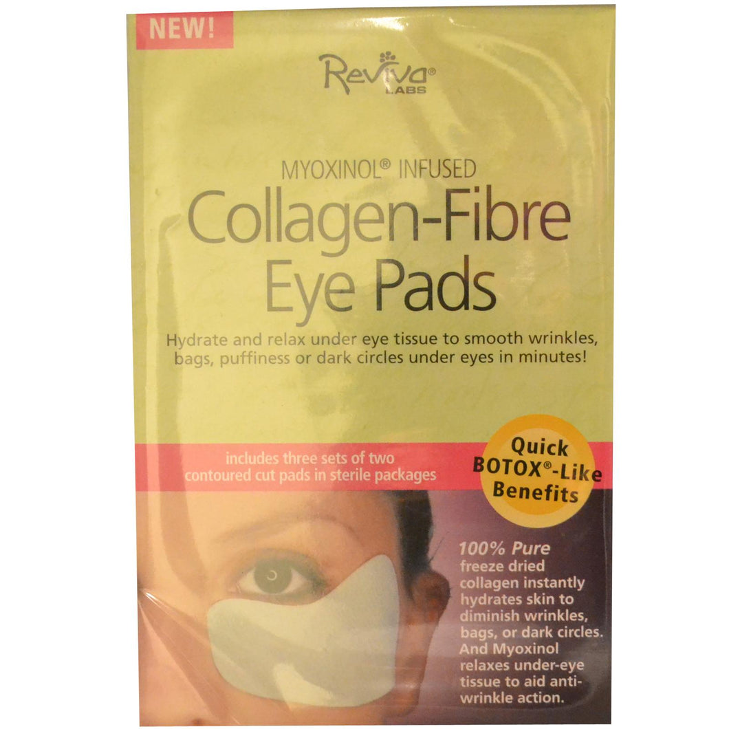 Reviva Labs, Collagen-Fibre Eye Pads, 3 Sets of Two Contoured Pads