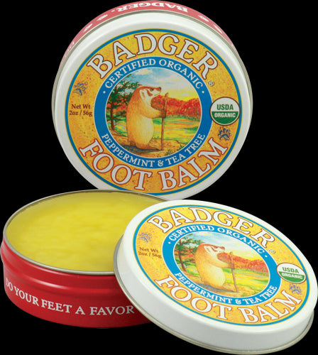 Badger Company, Foot Balm, Peppermint & Tea Tree, 2 oz, 56 grams