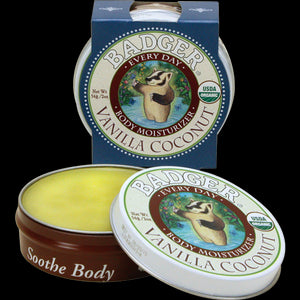 Badger Company Every Day Body Moisturizer Vanilla & Coconut 2 oz 56 grams