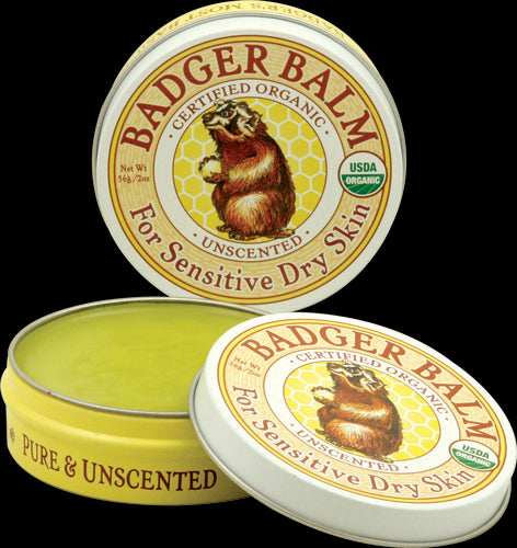 Badger Company, Badger Balm, For Sensitive Dry Skin, Unscented, 2 oz, 56 grams