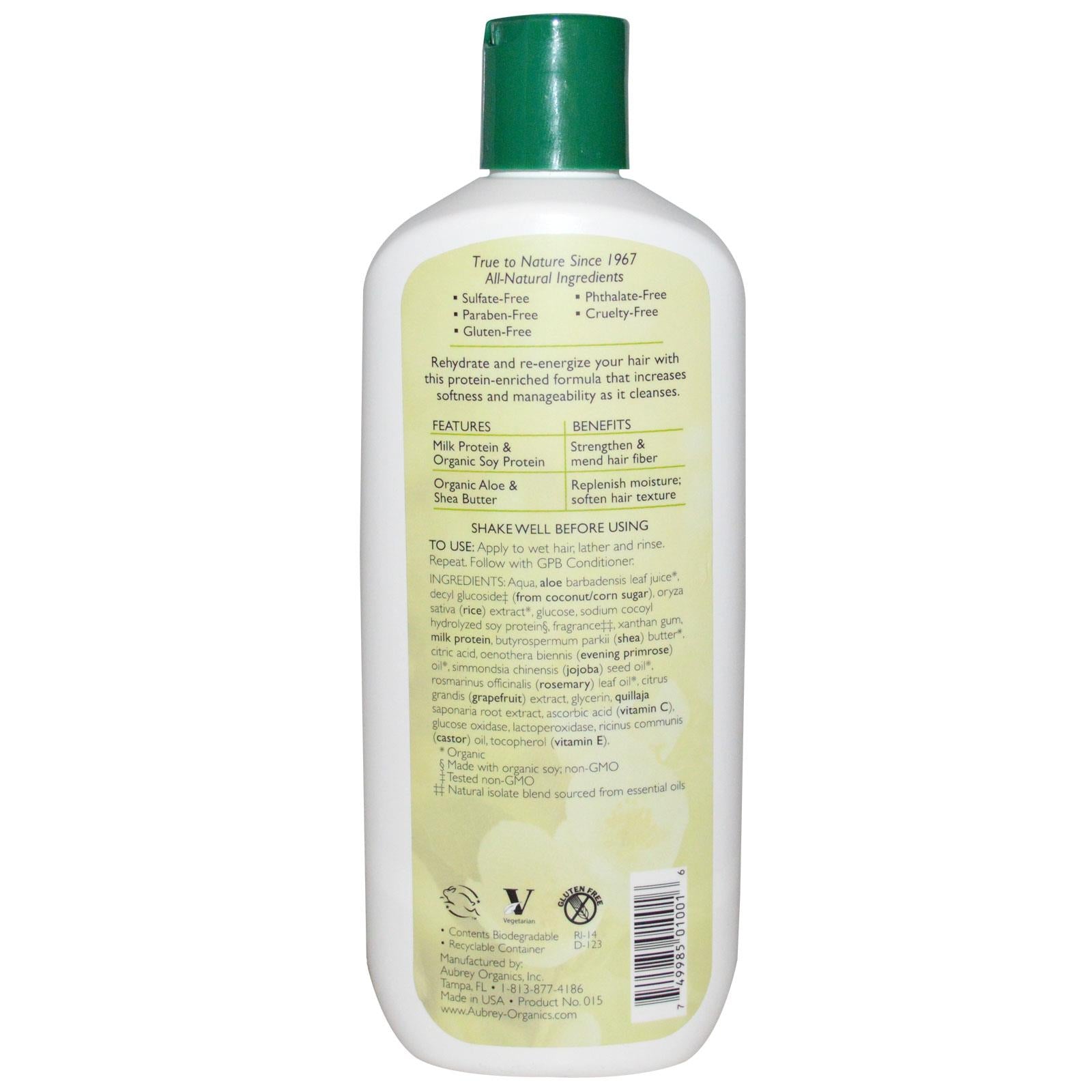 Aubrey Organics GPB Balancing Protein Shampoo Nutrient Blast Normal 11 fl oz 325ml