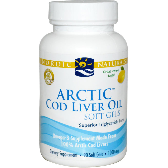 Nordic Naturals, Arctic Cod Liver Oil, Lemon, 1000mg, 90 Soft Gels