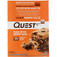 Load image into Gallery viewer, Quest Nutrition Double Layered Protein Bar Peanut Butter Brownie Smash 12 Bars 2.12 oz (60g) Each