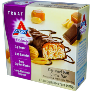 Atkins Endulge, Caramel Nut Chew, 15 Bars, 40 g Each